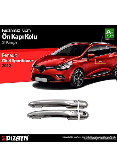 S-Dizayn Renault Clio 4 Sporttourer Krom Kapı Kolu 2 Kapı 2012 Üzeri