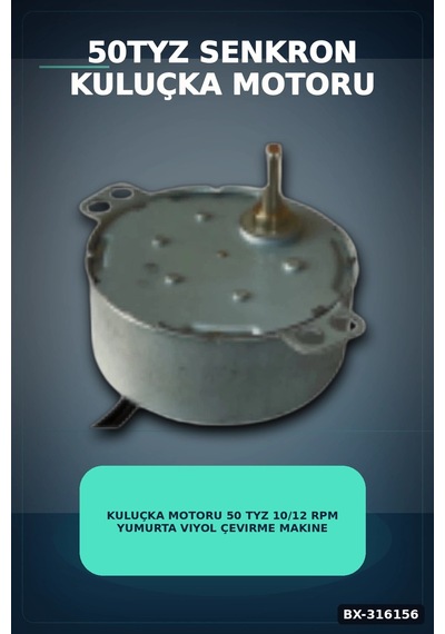 Kuluçka Motoru 50 Tyz 10/12 Rpm Yumurta Viyol Çevirme Makinesi Motor Parçası Bx-316156
