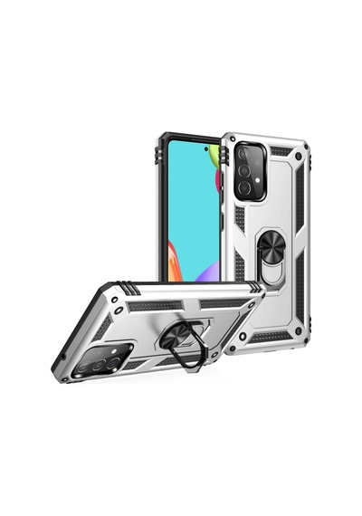 Samsung Uyumlu Galaxy A33 5g Kılıf Sofya Yüzüklü Silikon Kapak Gümüş\
