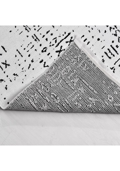 Bespoky Lucky Geometrik Modern Salon Halısı Makine Dokuma Siyah - Ekru