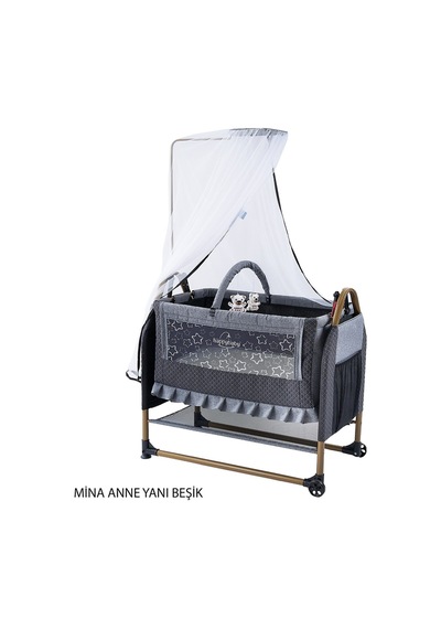 Anne Yanı Asansörlü Tekerlekli Geniş Sepetli Beşik 10 Cm Kalın Yatak Hediye Gri Gri Anne Yanı Asansörlü Tekerlekli Geniş Sepetli Beşik 10 Cm Kalın Yatak Hediye Gri Gri
