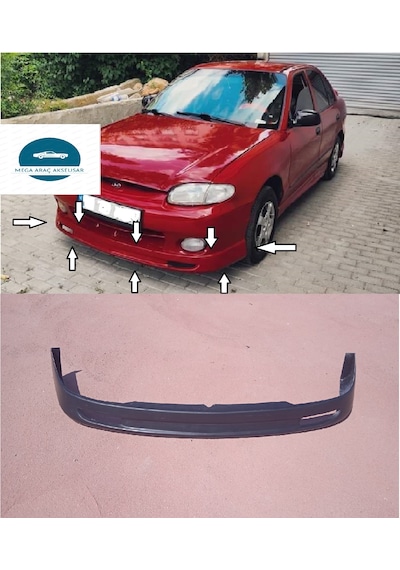 Hyundai Accent Yumurta Kasa Ön Tampon Eki 1998&2000 Boyasız Ham Siyah Fiberclass