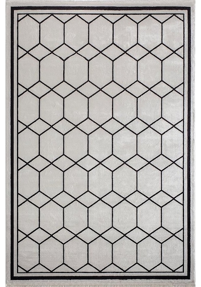 Bahariye Halı Deep Koleksiyonu 6084 Bej Siyah 15x230 Ölçü Renkli