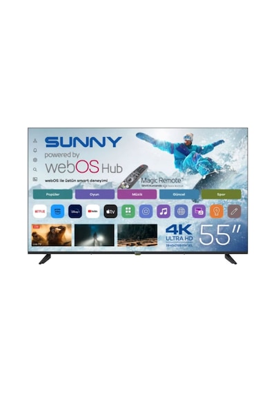 Sunny SN55QUPRL-W02M 55" 4K Ultra HD 140 Ekran Uydu Alıcılı Webos Smart QLED TV
