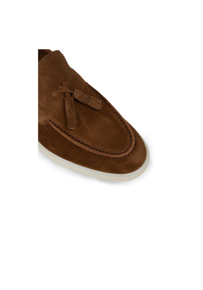 Deery Erkek Hakiki Süet Taba Rengi Püsküllü Loafer - 02027mtbac01 Taba