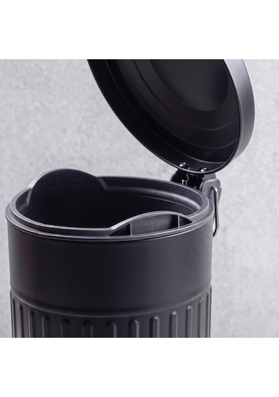 16 Litre Vintage Metal Çıkarılabilir Kovalı Çöp Kovası Siyah