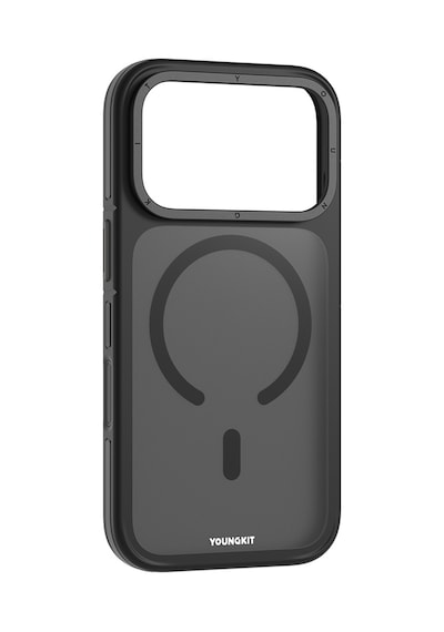Apple Uyumlu iPhone 17 Pro Kılıf M-safe Şarj Özellikli Youngkit Rock Sand Serisi Kapak Siyah