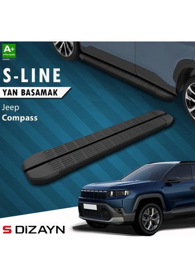 S-dizayn Jeep Compass 3 S-line Siyah Yan Basamak 193 Cm 2025 Üzeri A+ Kalite