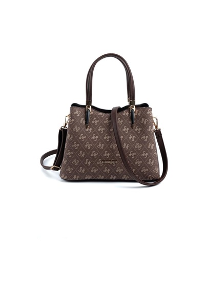 Silver Polo Sp1205 Kadın El Çantası Monogram Kahve-kahve