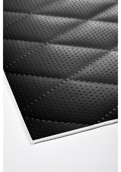 Kaymaz Dijital Mutfak & Salon Halı Trend Geometrik E5013 Siyah