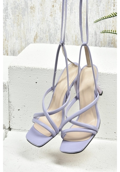 Fox Shoes Lila Bilek Bağlamalı Kadın Topuklu Ayakkabı K404070209