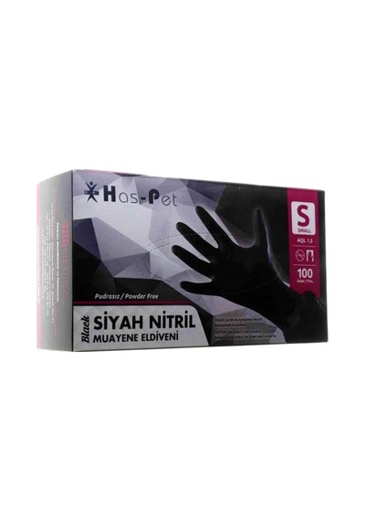 Haspet Siyah Nitril Small Dövme Eldiveni - Kutu