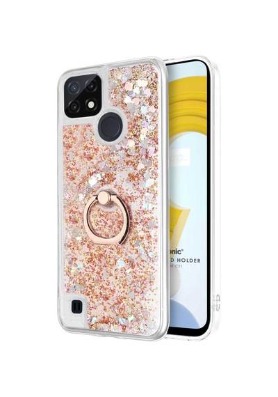 Microsonic Realme C21 Kılıf Glitter Liquid Holder