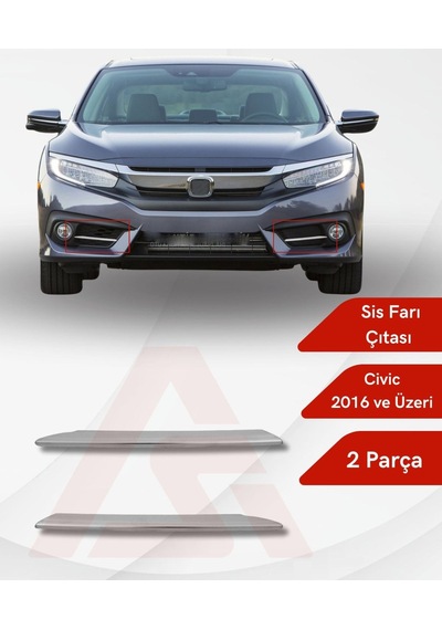 Honda Civic Fc5 2016-2020 Sis Far Çıtası Krom 2 Prç. P.çelik