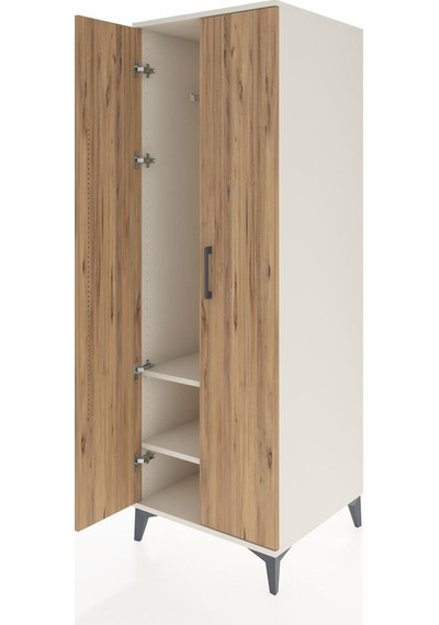 Kronos Dolap 2 Raflı 2 Kapaklı Tek Askılı 60x59x182 Aytaşı-çam Aytaşı