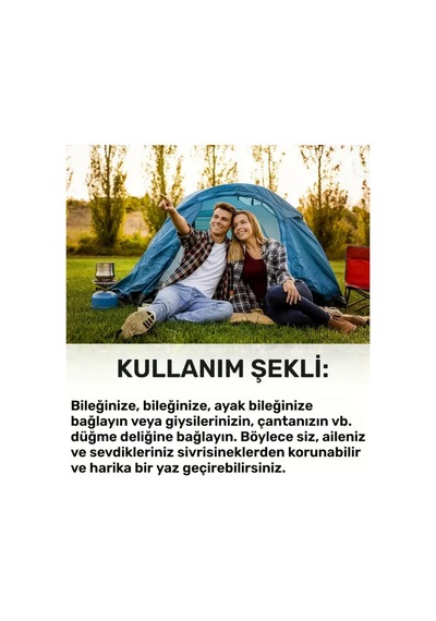 Elektronik Sivrisinek Kovucu Bileklik Hareket Sensörlü, Uv/ısı Algılamalı, Şarj Edilebilir, Unisex