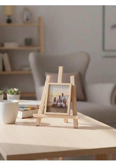 Limon Dekor Gürgen Ahşap Masaüstü Şövale - 37 Cm Sanatçı Tipi Ressam Ve Dekoratif Tablo Sergileme Standı - Resi