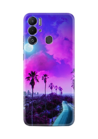 Tecno Pova Neo Kılıf Resimli Desenli Silikon Platinium Series Purple Way 1843