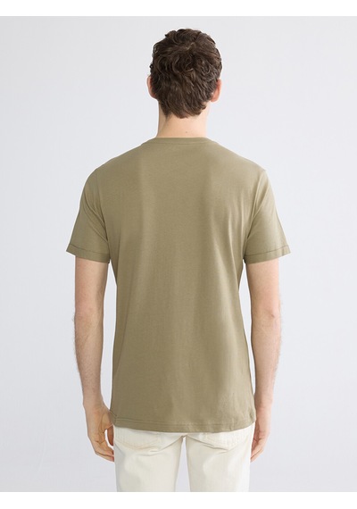 Lcwaıkıkı Classic Haki Slim Fit %100 Pamuk Basic Tişört