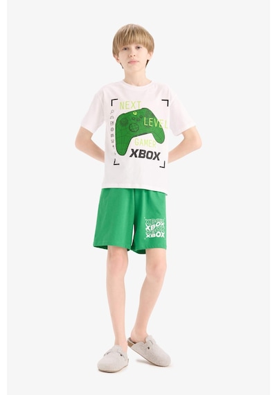 Defacto Erkek Çocuk Xbox Pijama Takımı Kısa Kollu Üst Beli Lastikli Şort E0345a825hswt34 Beyaz