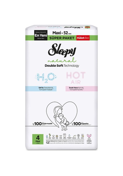 2 Adet Sleepy Natural Double Soft 2'li Jumbo Külot Maxi 52 Diğer