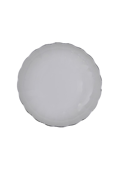 Kütahya Porselen Bone Luz Platin Fileli Çukur Tabak 20cm Tekli Çok Renkli