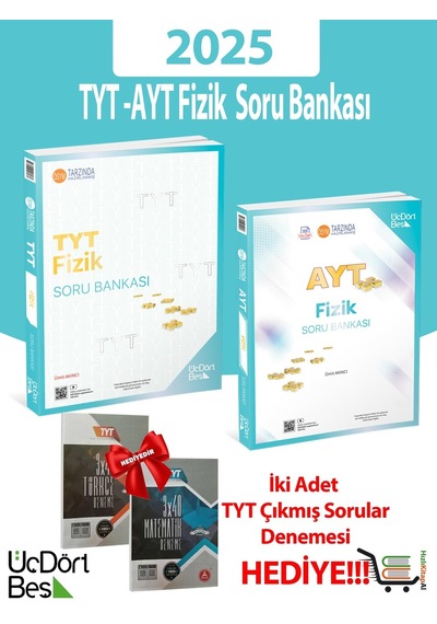 345-2025 Model Tyt - Ayt Fizik Soru Bankası İki Adet Çıkmış Soru Denemesi Hediyeli