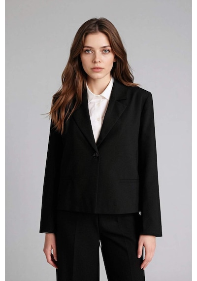 Defacto Relax Fıt Ceket Yaka Blazer Ceket G9308ax26spbk27 Siyah-bk27