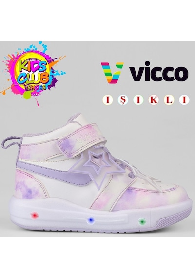 Vicco Yenni Phylon Kauçuk Taban Ortopedik Işıklı Çocuk Bot Lila
