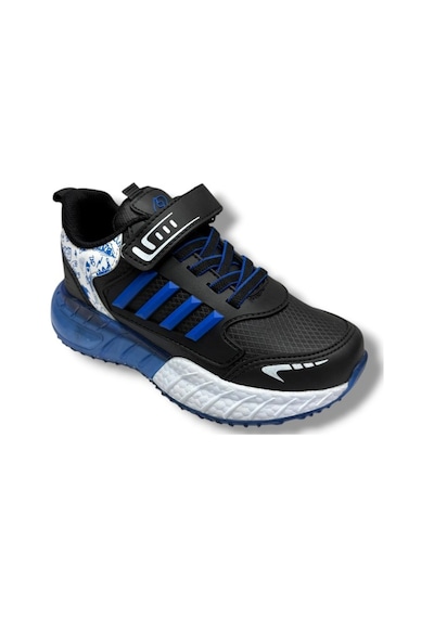 Lafonten 748f-26 Cilt Deri Anatomik Cırtlı Erkek Çocuk Sneaker Siyah Sax Siyah