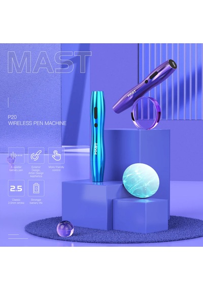 Mast P20 Pmu Kablosuz Kalıcımakyaj Makinesi 2.5 Mm Stroke Mavi Renk