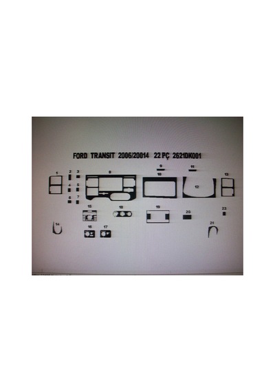 Ford Transit 2006-2014 22 Parça Torpido Kaplama Renk Gri