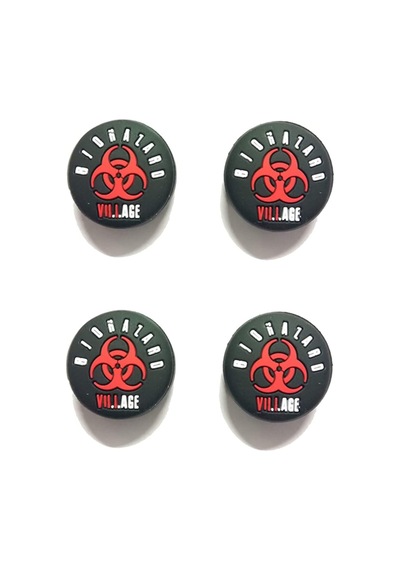 Cafele PS4 - PS5 - Xbox One X/S - Series X - Series S Analog Koruyucu Silikon Pad Resident Evil Village Kırmızı