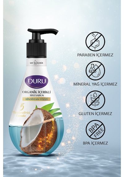 Organik Içerikli Hindistan Cevizli Sıvı Sabun 3x500ml