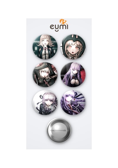 Danganronpa Chiaki Nanami Ve Kyoko Kirigiri 6'lı Metal Rozet Seti 58mm İğneli Buton Çanta Yaka Rozeti Çok Renkli