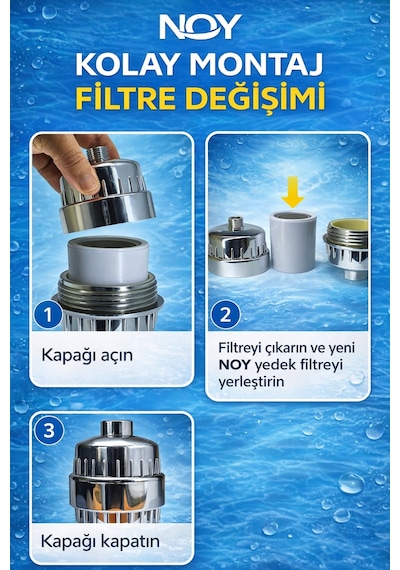 Duş Başlığı Filtresi 35 Aşamalı Su Arıtma Kireç Klor Temizleyici Yedek Filtre Beyaz
