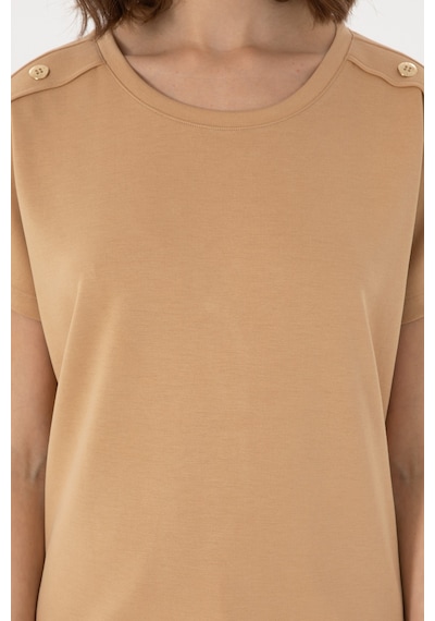 U.S. Polo Assn. Kadın Camel Bisiklet Yaka Tişört 50300737-VR015