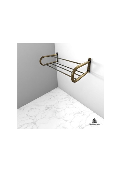 İsaoğlu Yapı Antik Gold Havluluk Otel Tipi Raf Havluluk Premium Banyo Havluluğu Antik Gold Gold