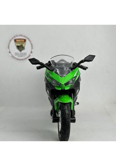 Kawasaki Ninja 400 1:12 Diecast Sesli Işıklı Motosiklet Modeli - Yeşil Siyah