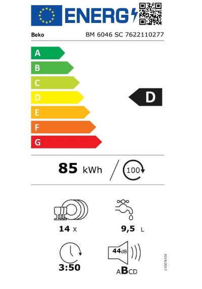 Beko BM 6046 SC 6 Programlı 14 Kişilik Cam Bulaşık Makinesi