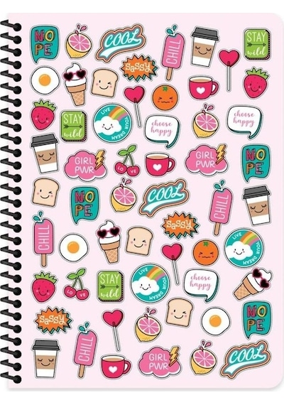 Çizgili 16x22 Cm 80 Yaprak Plastik Kapak Telli Defter 60 Gram Beyaz Sayfa Yeşil