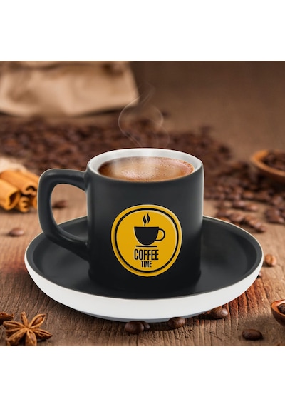 Bk Gift Kişiye Özel Coffe Tasarımlı Siyah Renk Türk Kahvesi Fincanı-3, Arkadaşa Hediye, Sevgiliye Hediye, Yıl Dönümü Hediyesi Kobitmeyen137760 Bk Gift