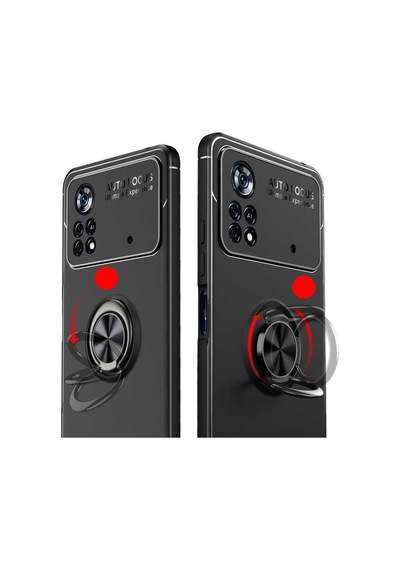 Xiaomi Poco X4 Pro 5g Kılıf Zore Ravel Silikon Kapak Siyah-Kırmızı