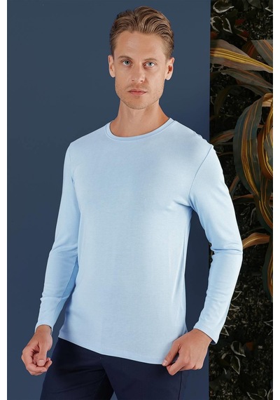 Efor Ts 870 Slim Fit Mavi Spor T-shirt Mavi
