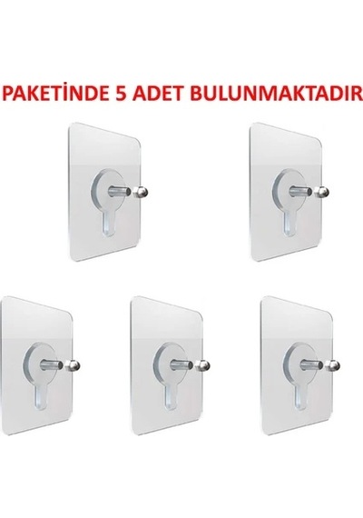 Süper Güçlü Çerçeve Askısı Pin Delgisiz Vidalı Kanca Yapışkanlı Raf Tutucu Askı 5 Li Çok Renkli
