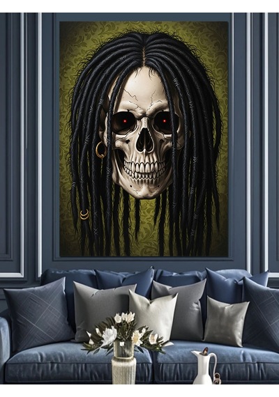 Ahşap Tablo Dreadlock Saçlı Siyah Kadın