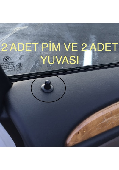 Bmw 2'li Set 2 Adet Kapı Pimi Ve 2 Adet Pim Çerçevesi Set Siyah 3d