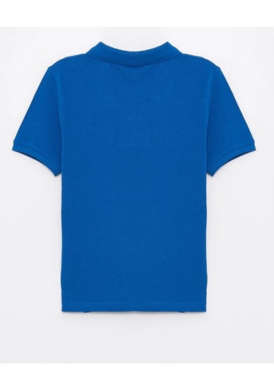 Waynap Unisex Lakos Polo Yaka Okul Tshirt Mavi