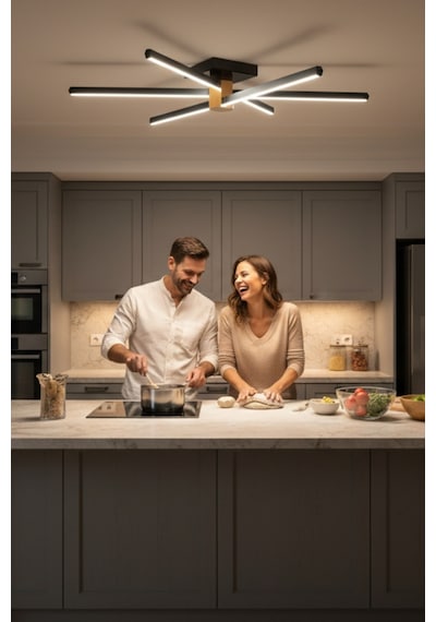 Nova 6 Silver Led Tavan Avize Kumandalı Dim Edilir Aşağı Işık Doğal Işık