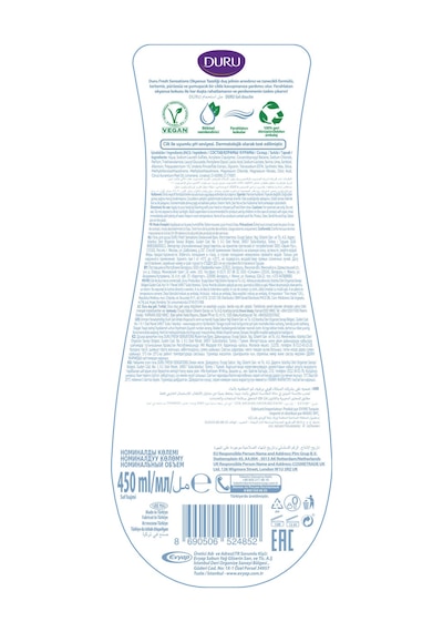 Fresh Sensations Okyanus Tazeliği Vegan Duş Jeli 6x450 ML Diğer